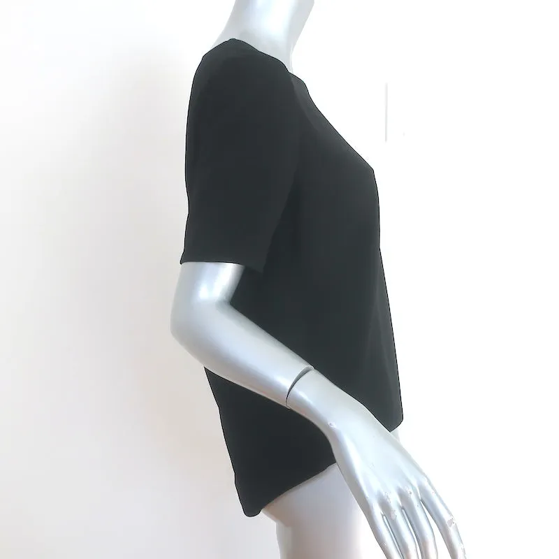 Jenni Kayne T-shirt en crêpe noir Taille Petite Haut à manches courtes