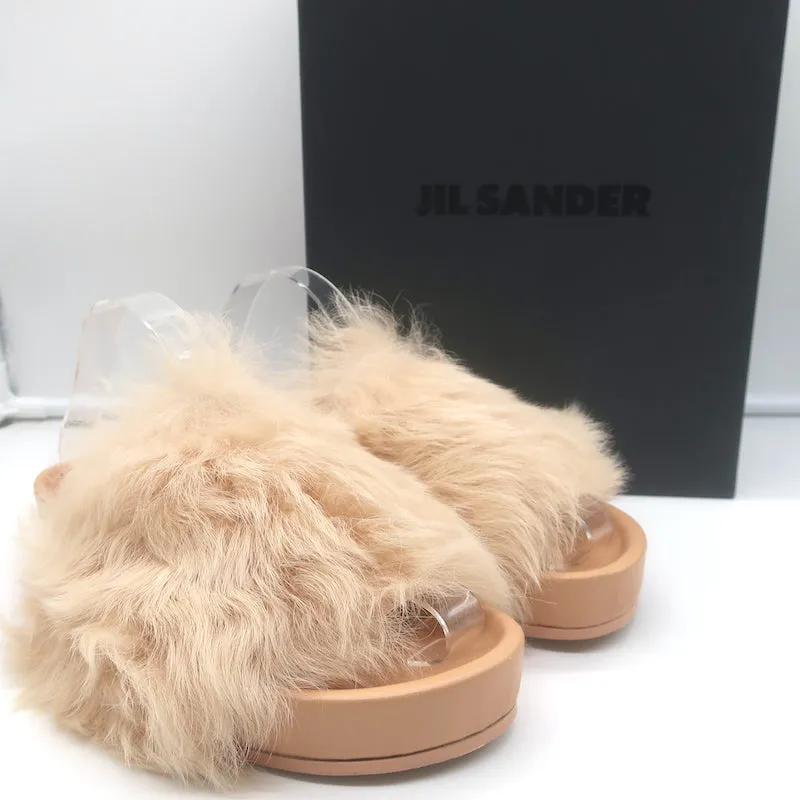 Sandales Jil Sander Toscana en peau de mouton nude taille 39