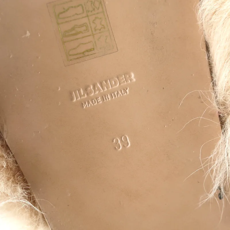 Sandales Jil Sander Toscana en peau de mouton nude taille 39