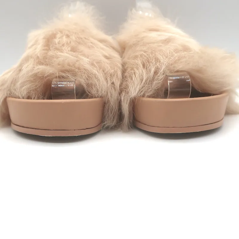 Sandales Jil Sander Toscana en peau de mouton nude taille 39