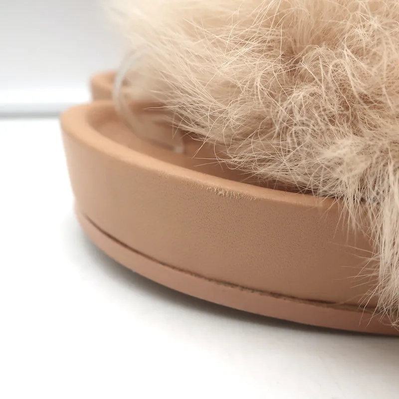 Sandales Jil Sander Toscana en peau de mouton nude taille 39