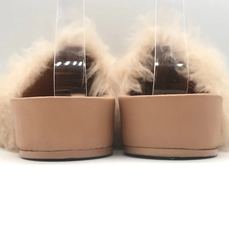 Sandales Jil Sander Toscana en peau de mouton nude taille 39