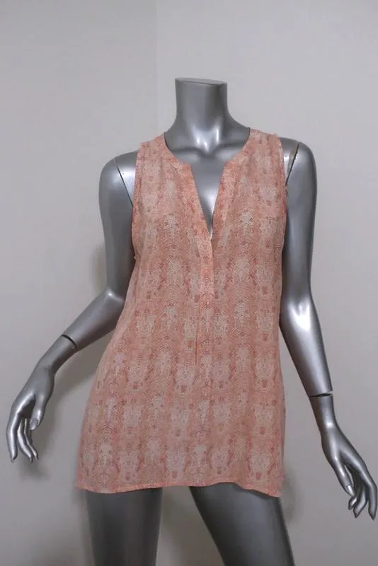 Haut sans manches Joie Aruna en soie imprimé peau de serpent rose Taille L