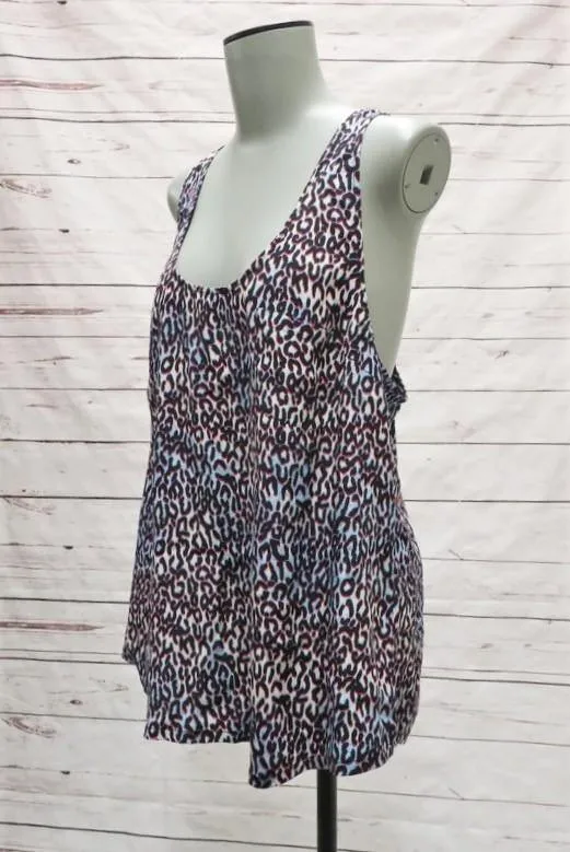 Joie Débardeur Drew B Imprimé Léopard Électrique Soie Taille Large Blouse Dos Nu