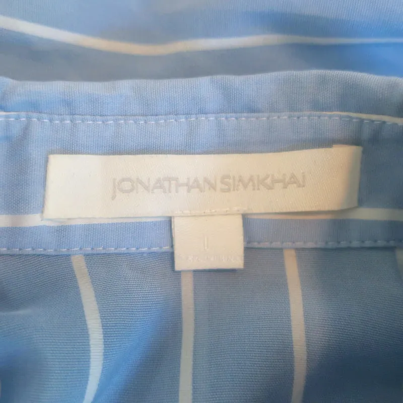 Jonathan Simkhai Haut enveloppé brodé Broderie Anglaise - Rayé bleu Taille L