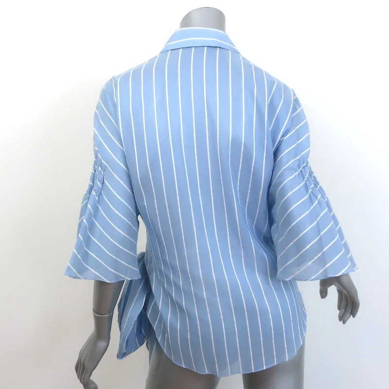 Jonathan Simkhai Haut enveloppé brodé Broderie Anglaise - Rayé bleu Taille L