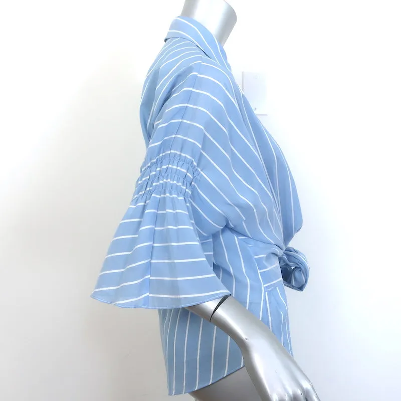 Jonathan Simkhai Haut enveloppé brodé Broderie Anglaise - Rayé bleu Taille L