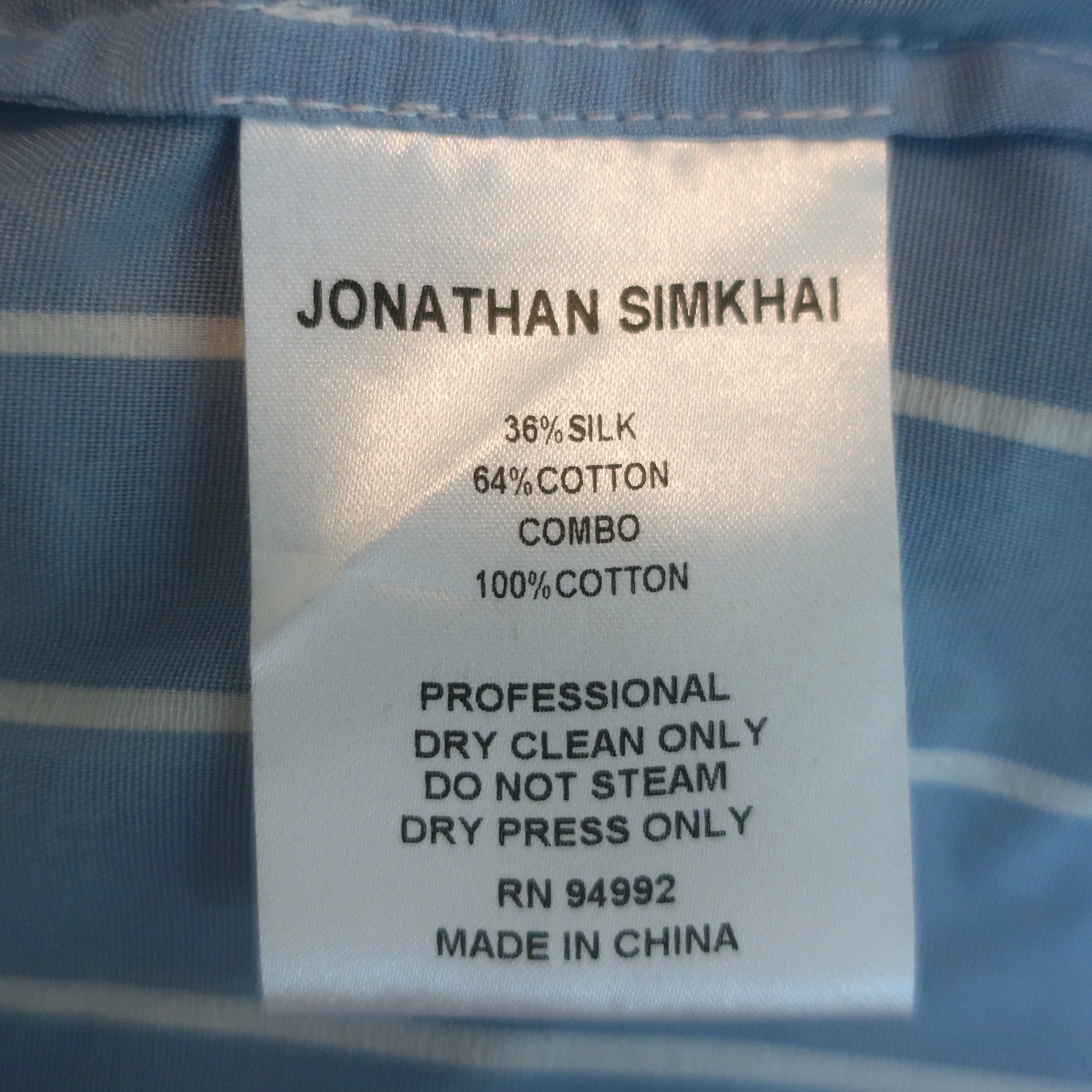 Jonathan Simkhai Haut enveloppé brodé Broderie Anglaise - Rayé bleu Taille L