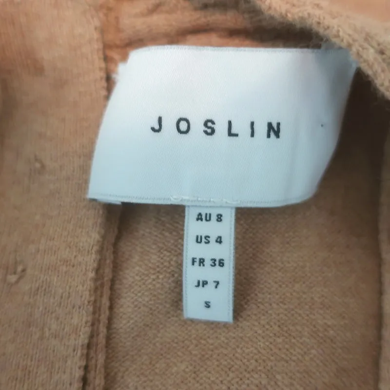Joslin Débardeur Tricoté à Bords Tressés Sable Coton-Cachemire Taille US 4