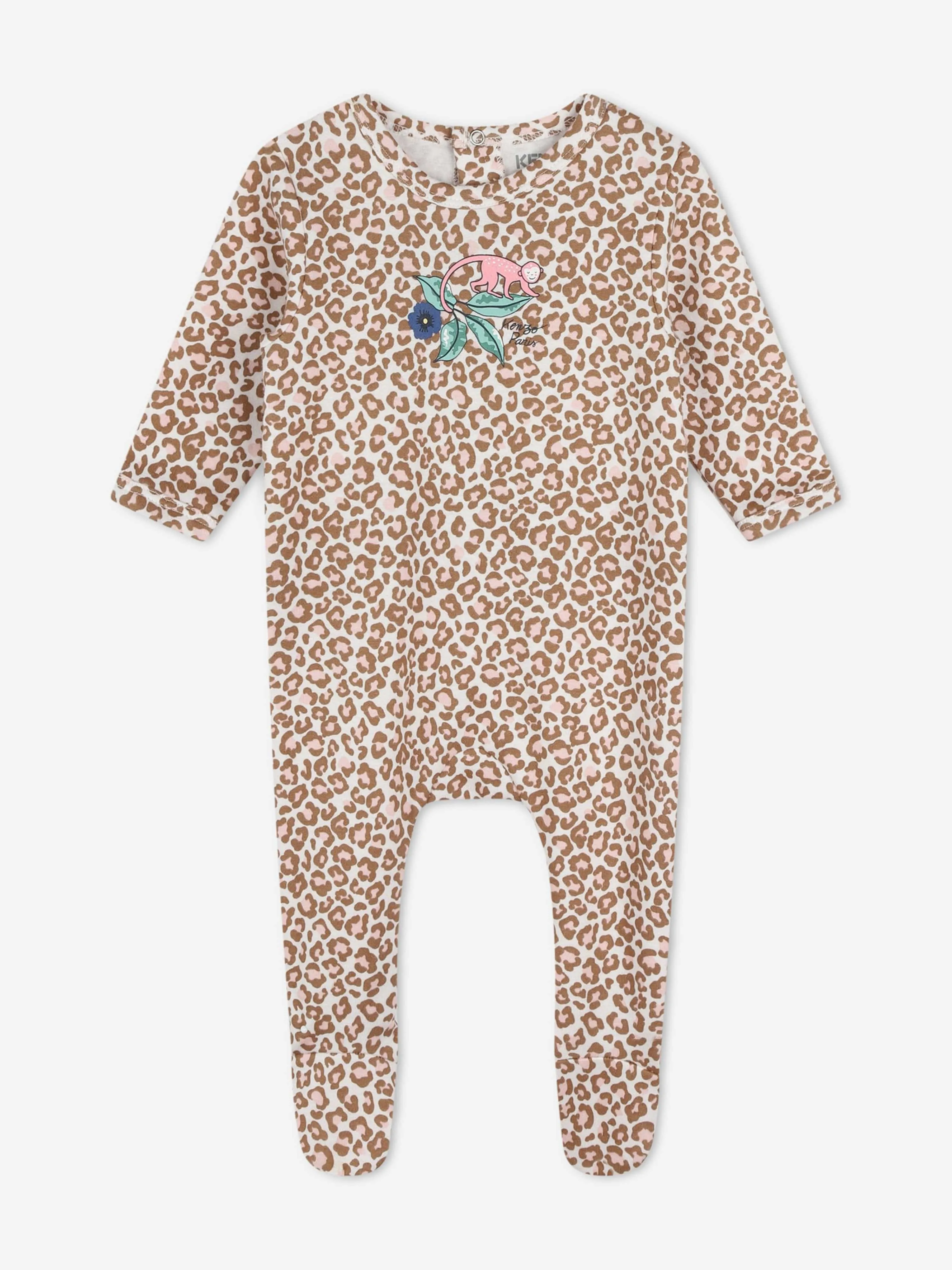 KENZO Body bébé fille en léopard rose