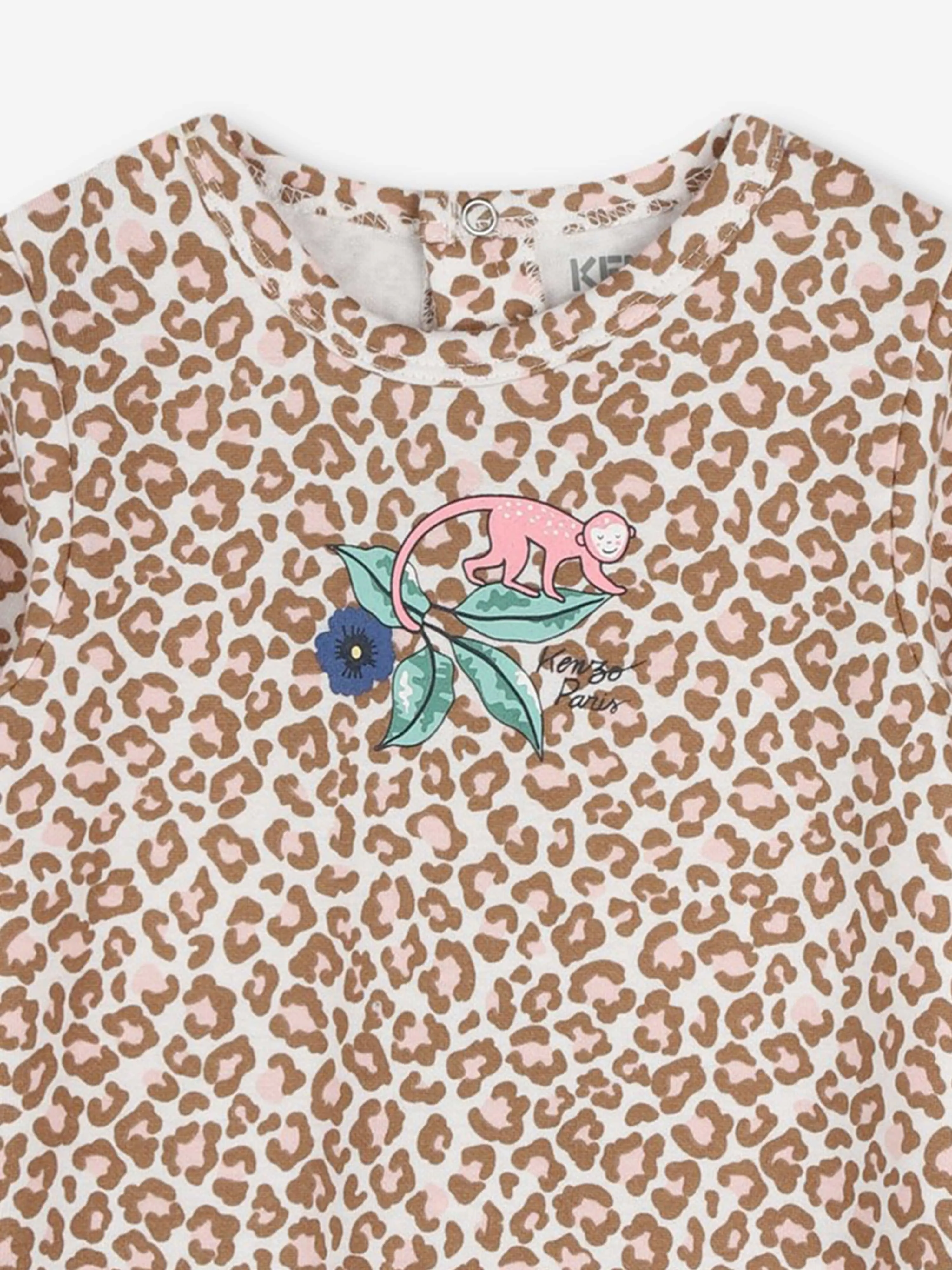 KENZO Body bébé fille en léopard rose