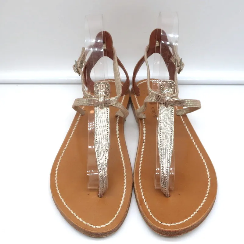 Sandales à bride T K.Jacques Buffon en cuir platine disco taille 38