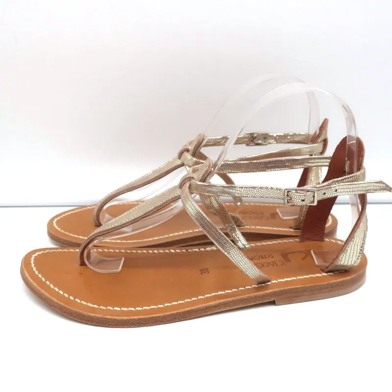 Sandales à bride T K.Jacques Buffon en cuir platine disco taille 38