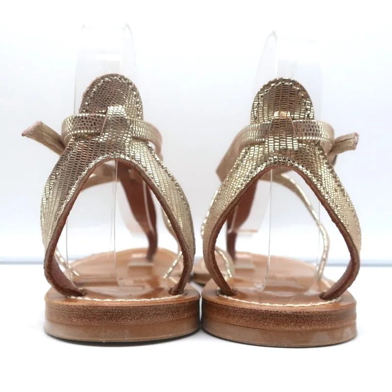 Sandales à bride T K.Jacques Buffon en cuir platine disco taille 38