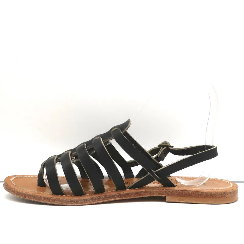 Sandales à lanières K.Jacques Homère en cuir noir taille 38