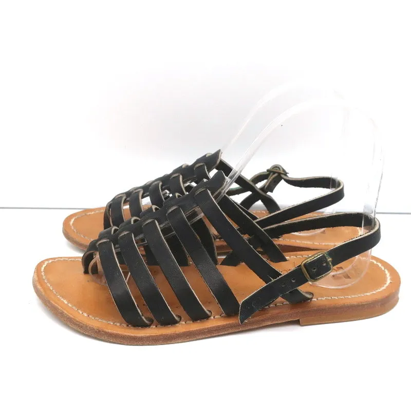 Sandales à lanières K.Jacques Homère en cuir noir taille 38