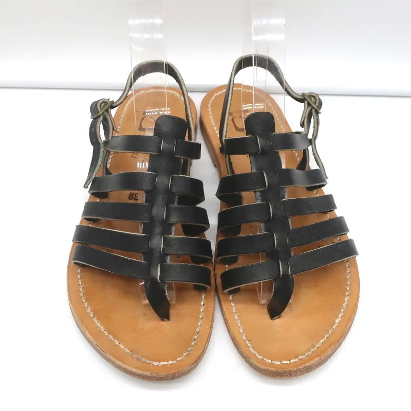 Sandales à lanières K.Jacques Homère en cuir noir taille 38