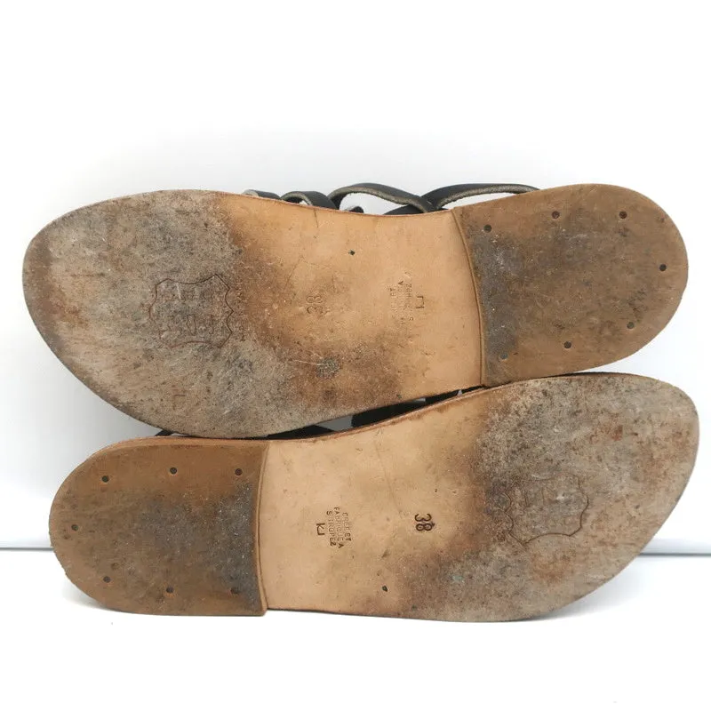 Sandales à lanières K.Jacques Homère en cuir noir taille 38