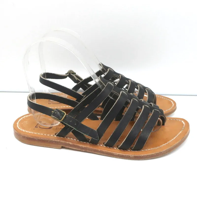 Sandales à lanières K.Jacques Homère en cuir noir taille 38