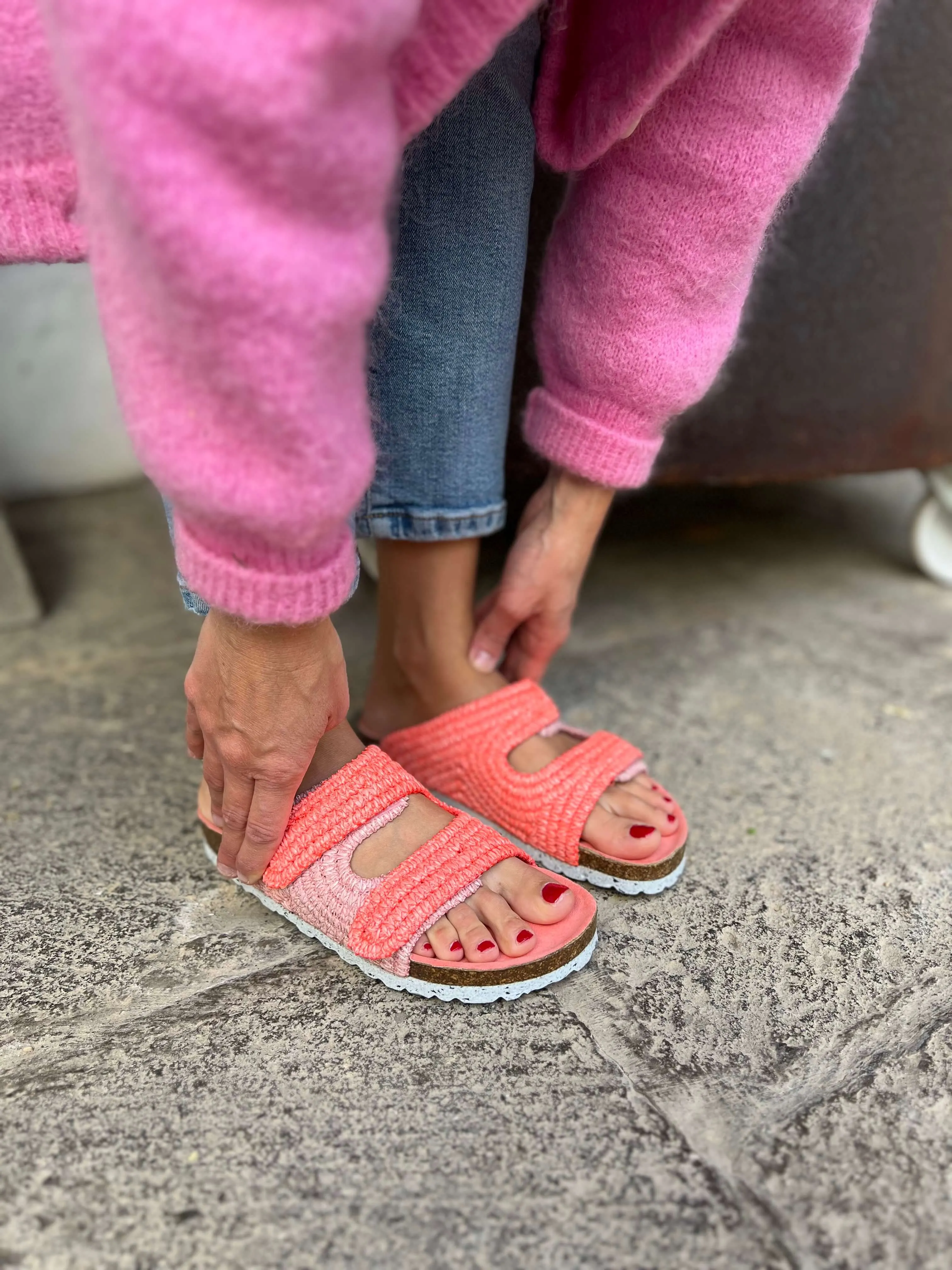 Sandales Rafia La Vera Vegan | Rose