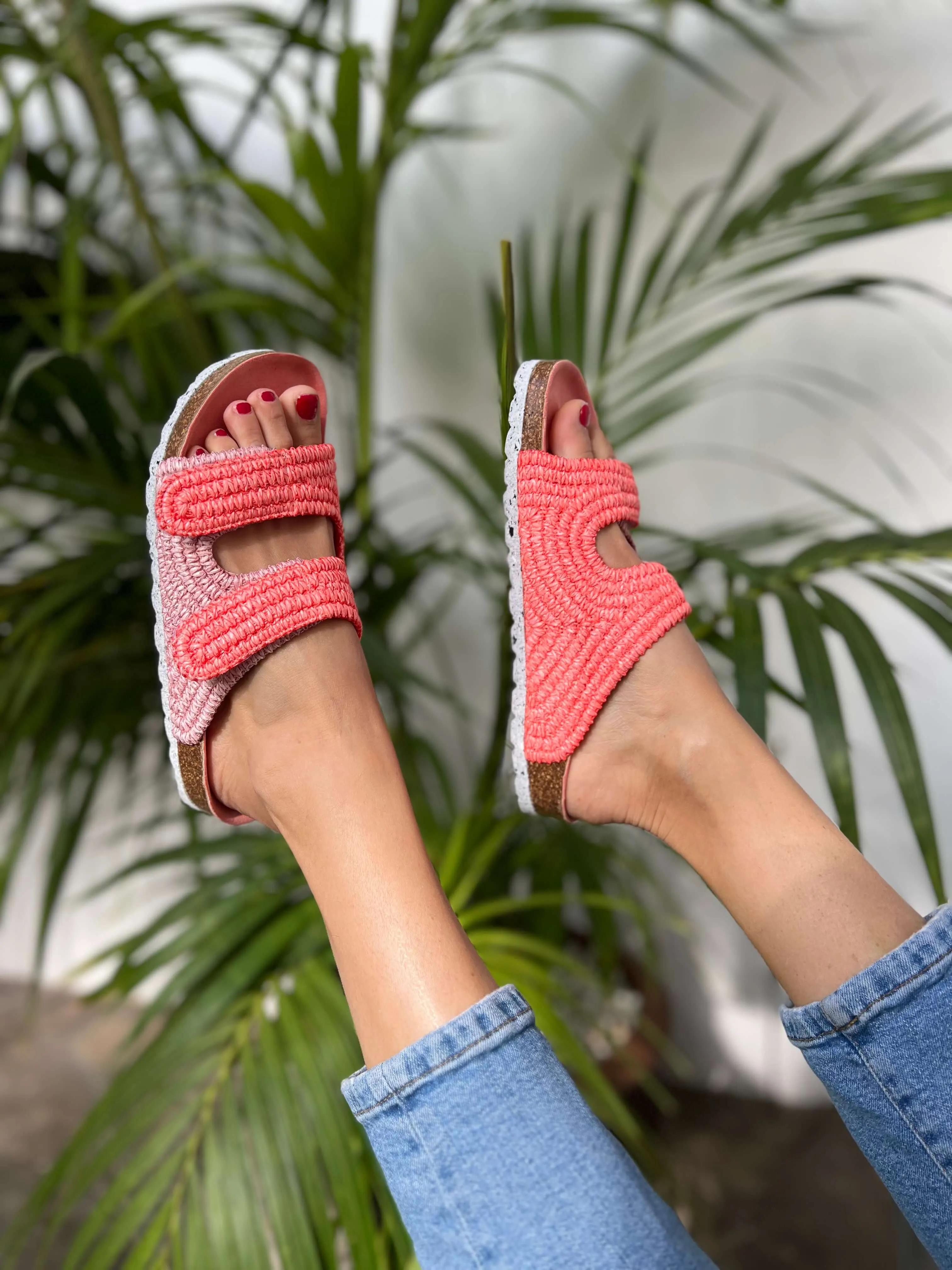Sandales Rafia La Vera Vegan | Rose