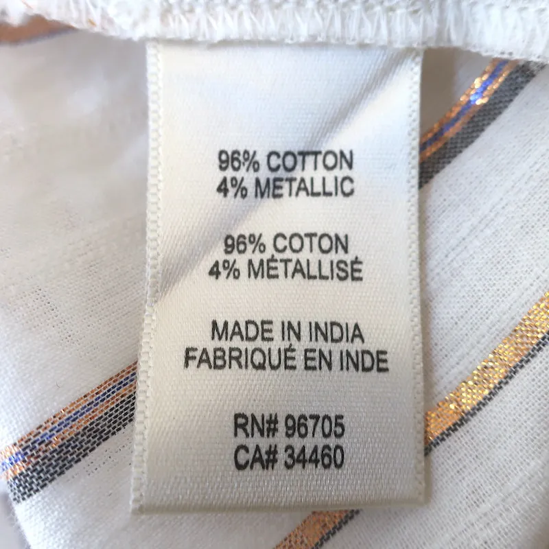 La Vie Rebecca Taylor Haut à manches papillons en coton à rayures lurex Taille Très Petite