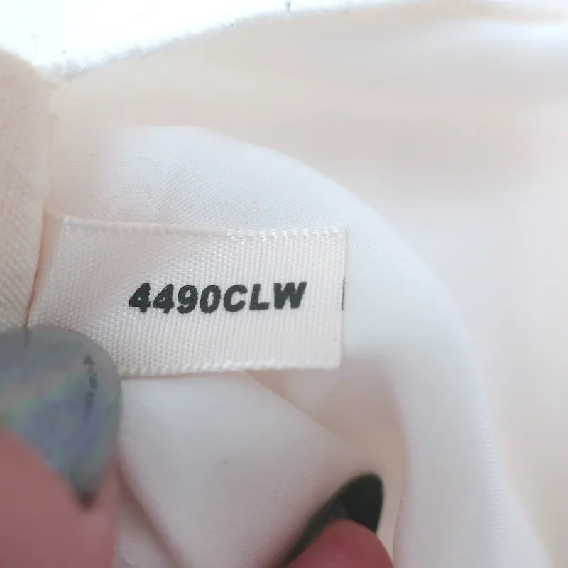 Blouse Bianca en Soie Charmeuse Crème Taille Large à Manches Longues