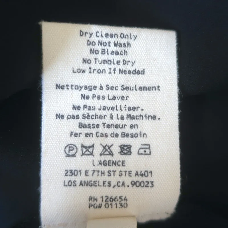 L'Agence Desa Blouse à Nœud Papillon Noir en Soie Taille Petite Haut à Manches à Volants