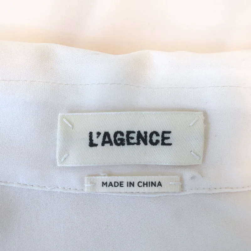 Agence Blouse Drapée Rita Soie Crème Taille Extra Extra Petit Haut à Manches Longues