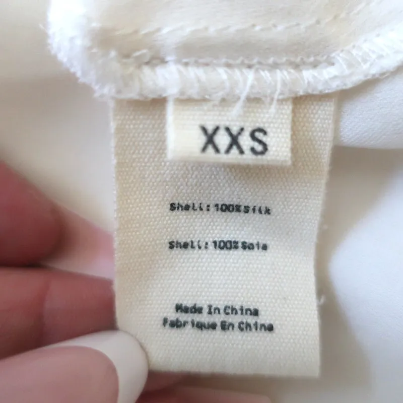 Agence Blouse Drapée Rita Soie Crème Taille Extra Extra Petit Haut à Manches Longues