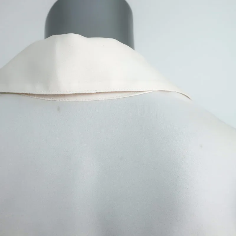 Agence Blouse Drapée Rita Soie Crème Taille Extra Extra Petit Haut à Manches Longues
