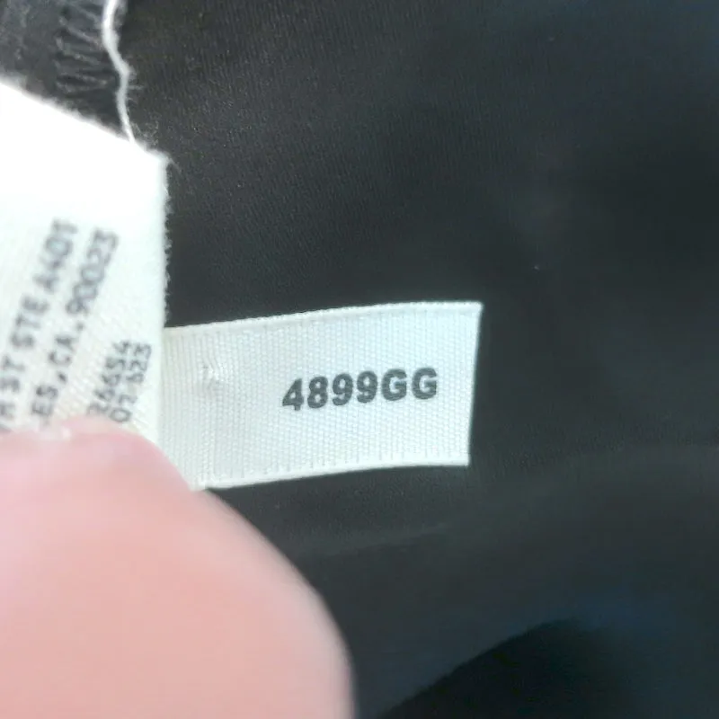 L'Agence Blouse à Volants Effilochés Noir Soie Taille Petite Haut à Boutons Sans Manches