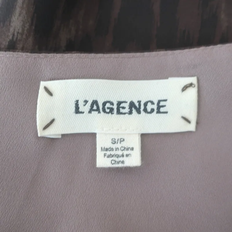 L'Agence Jane Camisole en Soie à Imprimé Léopard Taille Petite Haut à Bretelles en V