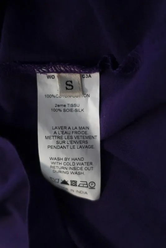 Tee Lanvin en jersey de coton avec garniture en mousseline violette - Taille Small - Haut à manches courtes