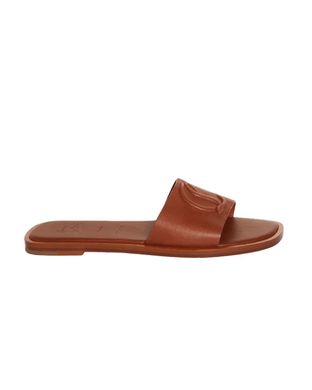 Sandales en cuir à semelle rouge avec logo en Cuoio