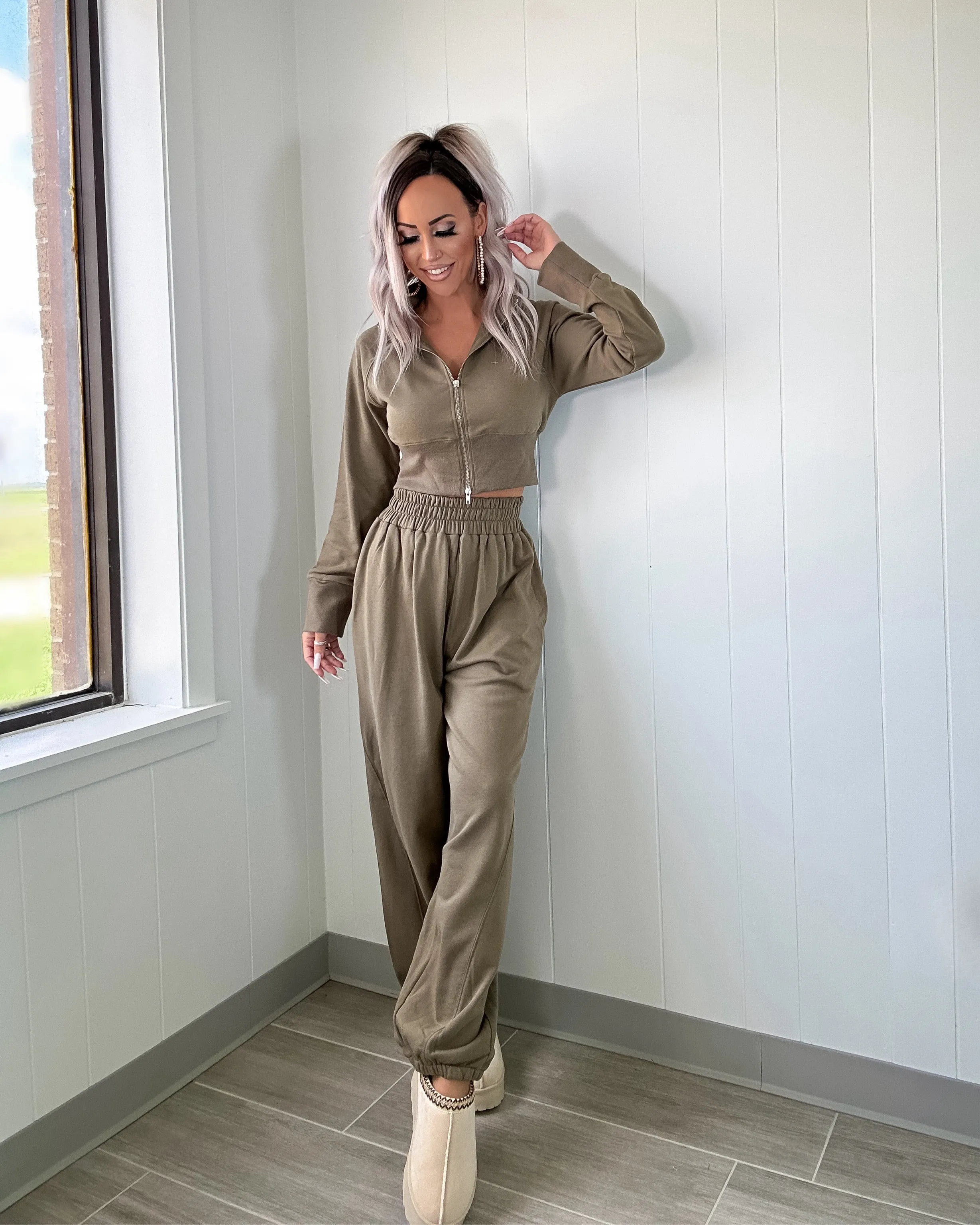 Ensemble Veste et Pantalon de Jogging Let It Be - Olive