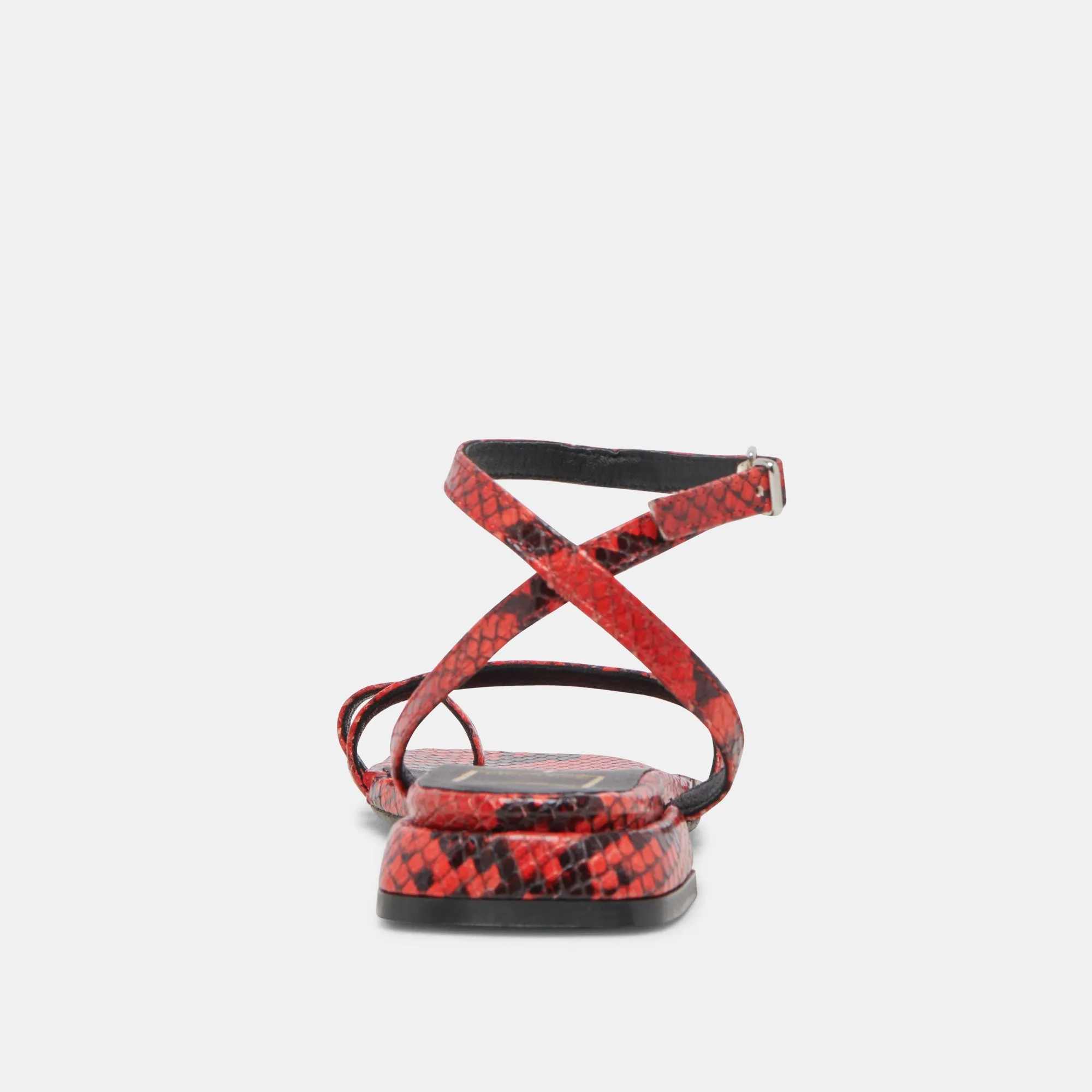 LEXI SANDALES ROUGE SERPENT EMBOSSÉ