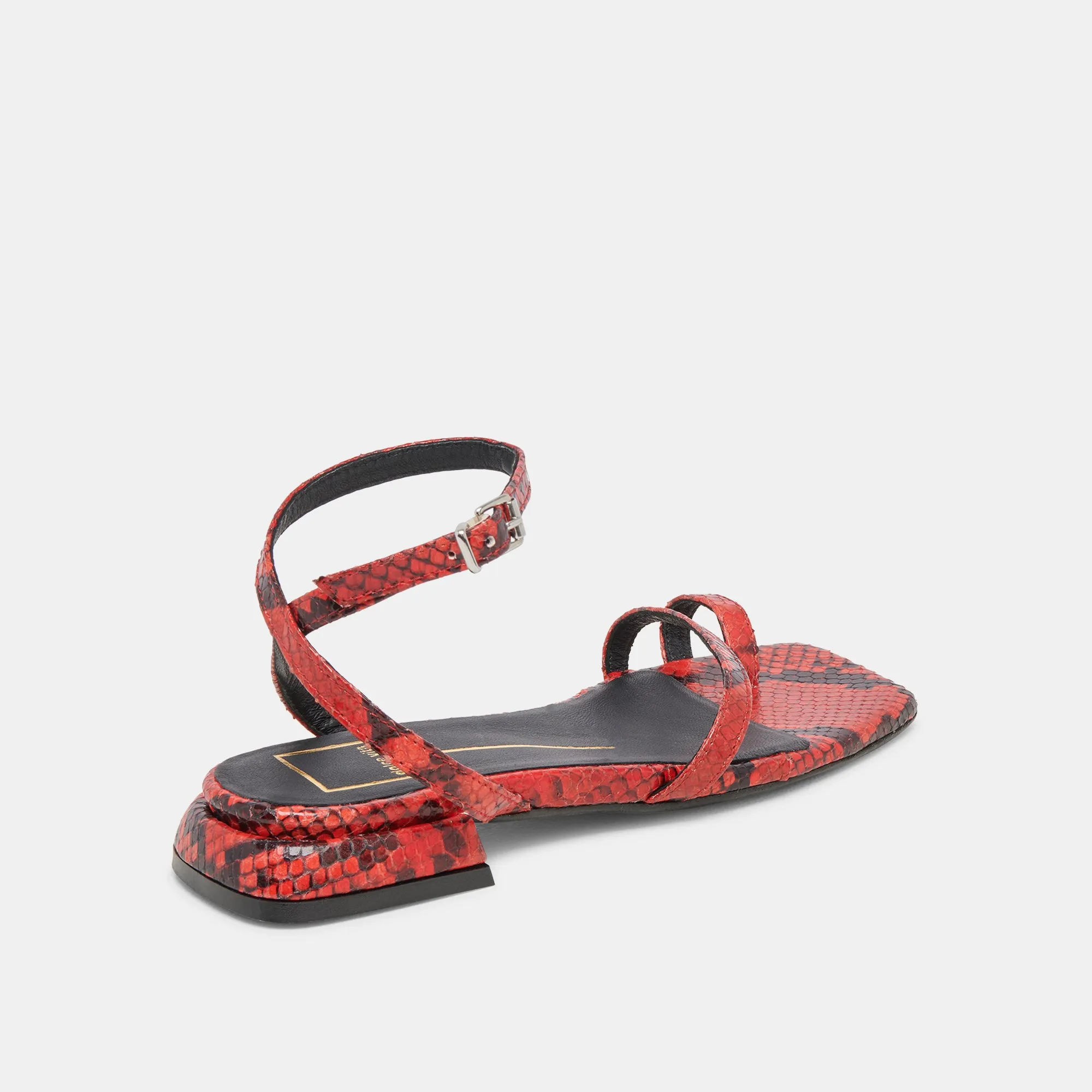 LEXI SANDALES ROUGE SERPENT EMBOSSÉ