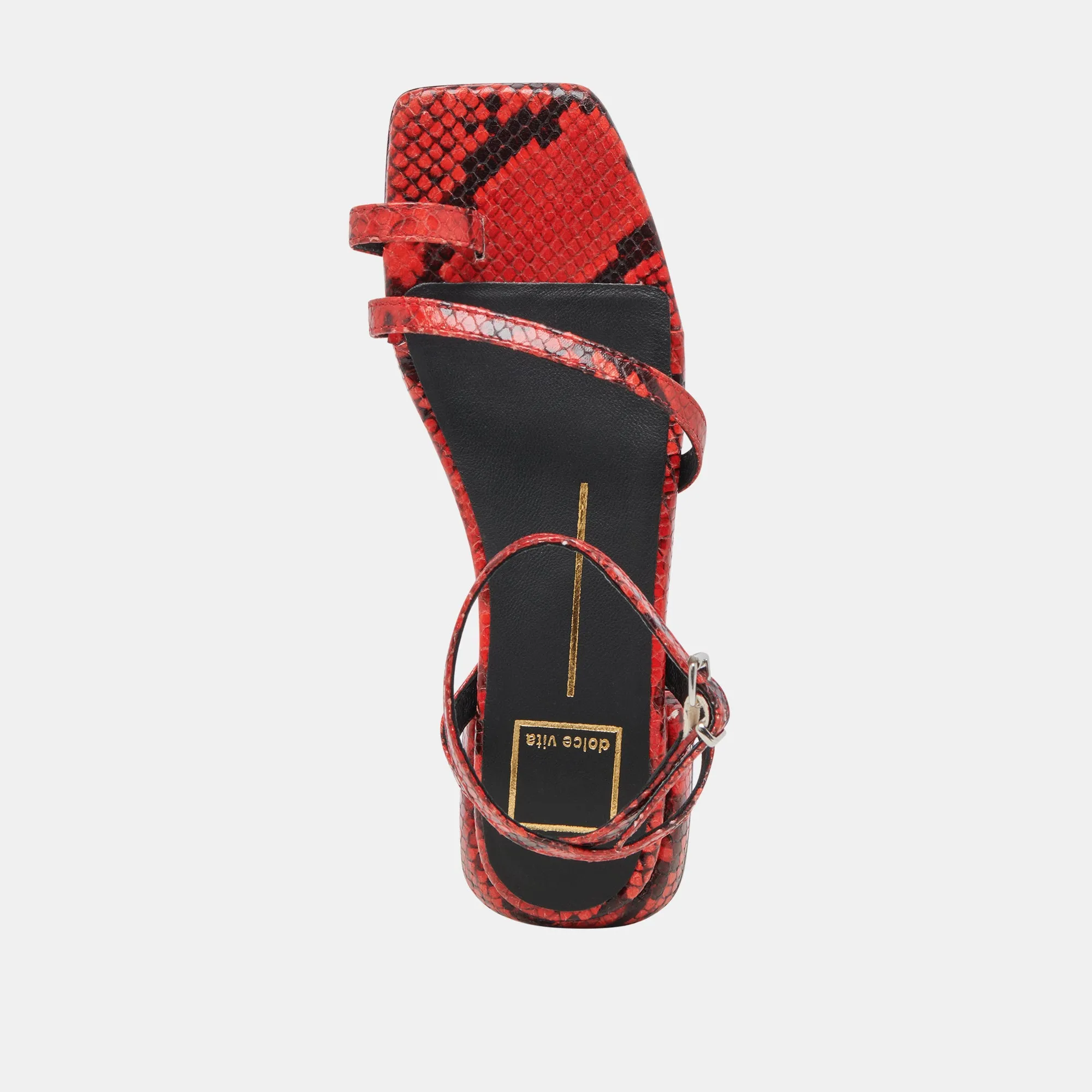 LEXI SANDALES ROUGE SERPENT EMBOSSÉ