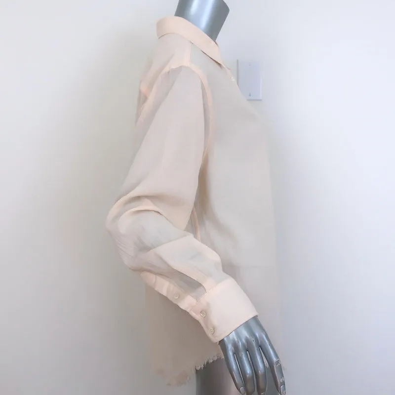 Chemise à boutons ligne Bellini Blush en coton taille moyenne manches longues haut NEUF