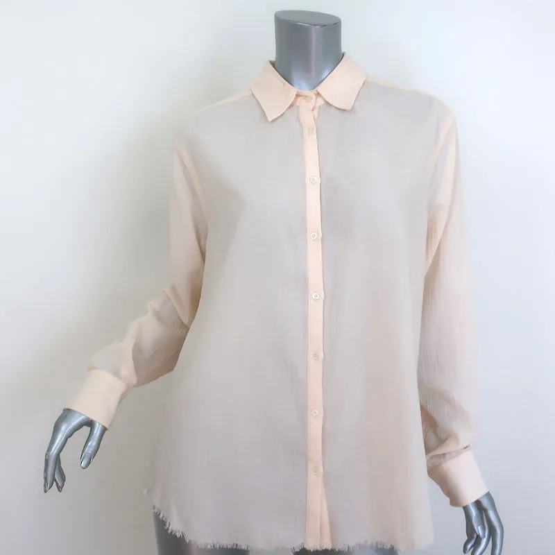 Chemise à boutons ligne Bellini Blush en coton taille moyenne manches longues haut NEUF