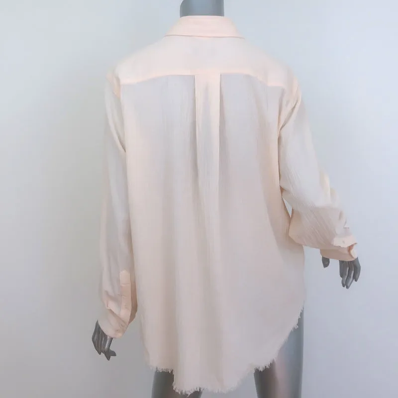 Chemise à boutons ligne Bellini Blush en coton taille moyenne manches longues haut NEUF