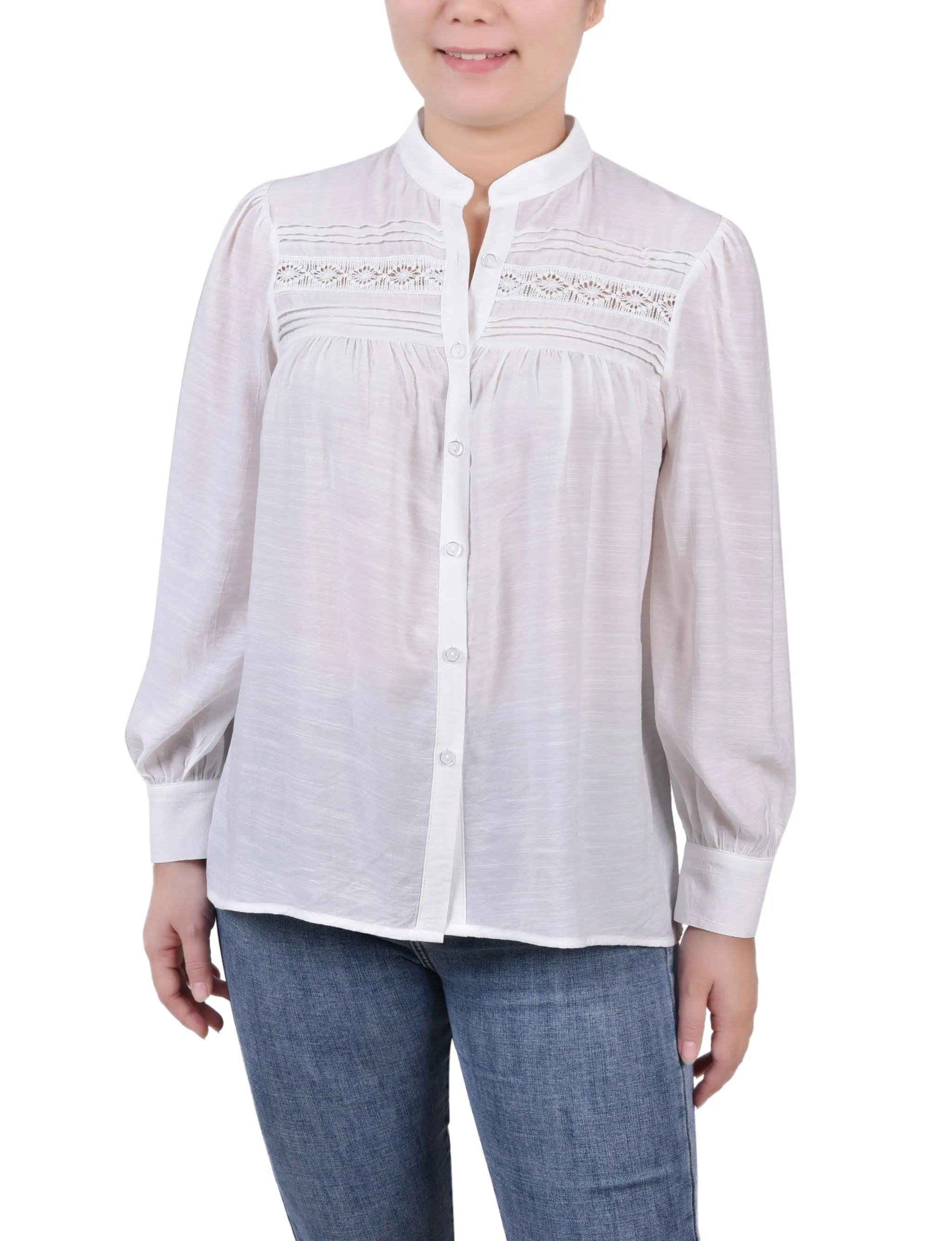 Blouse en Crochet à Manches Longues