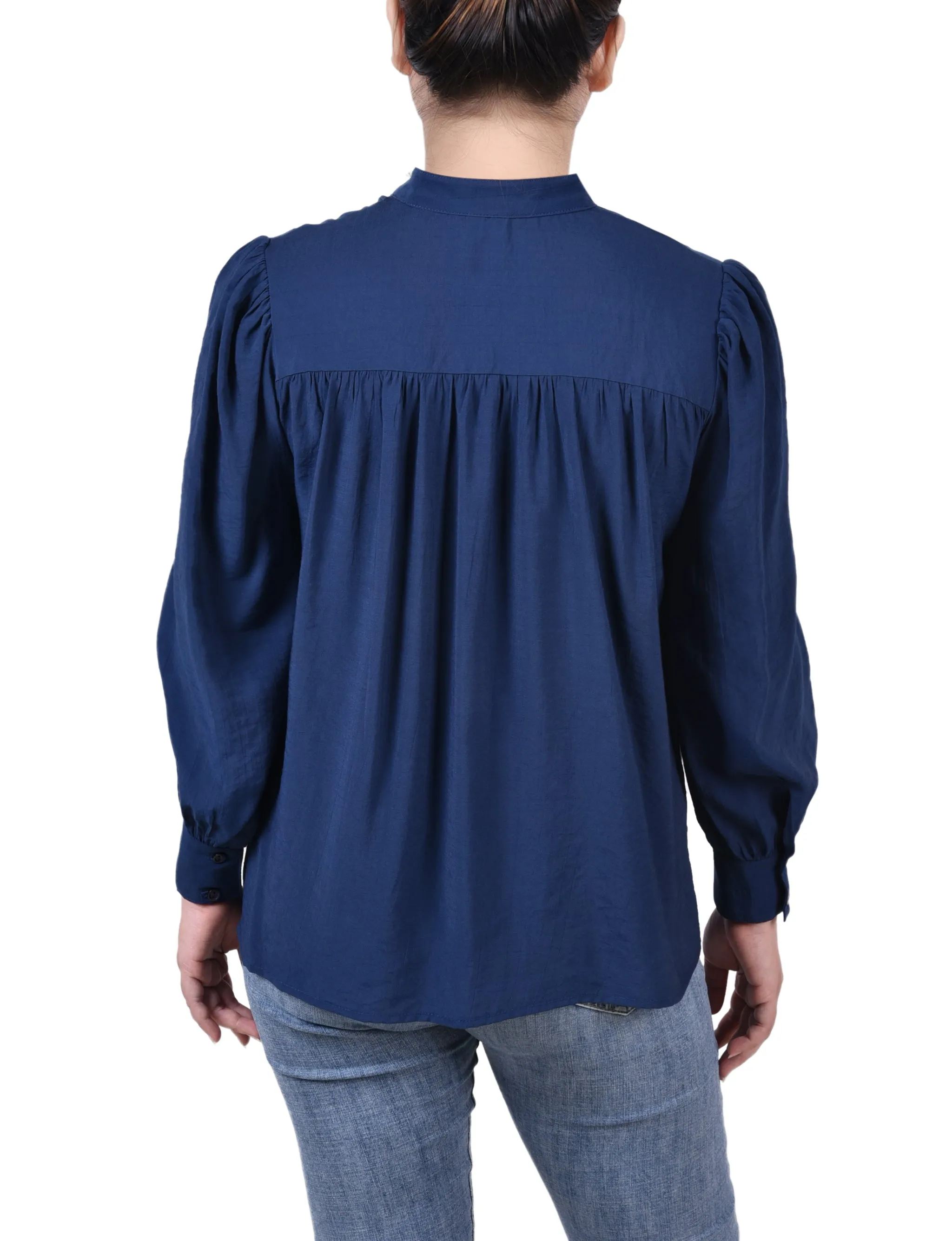 Blouse en Crochet à Manches Longues