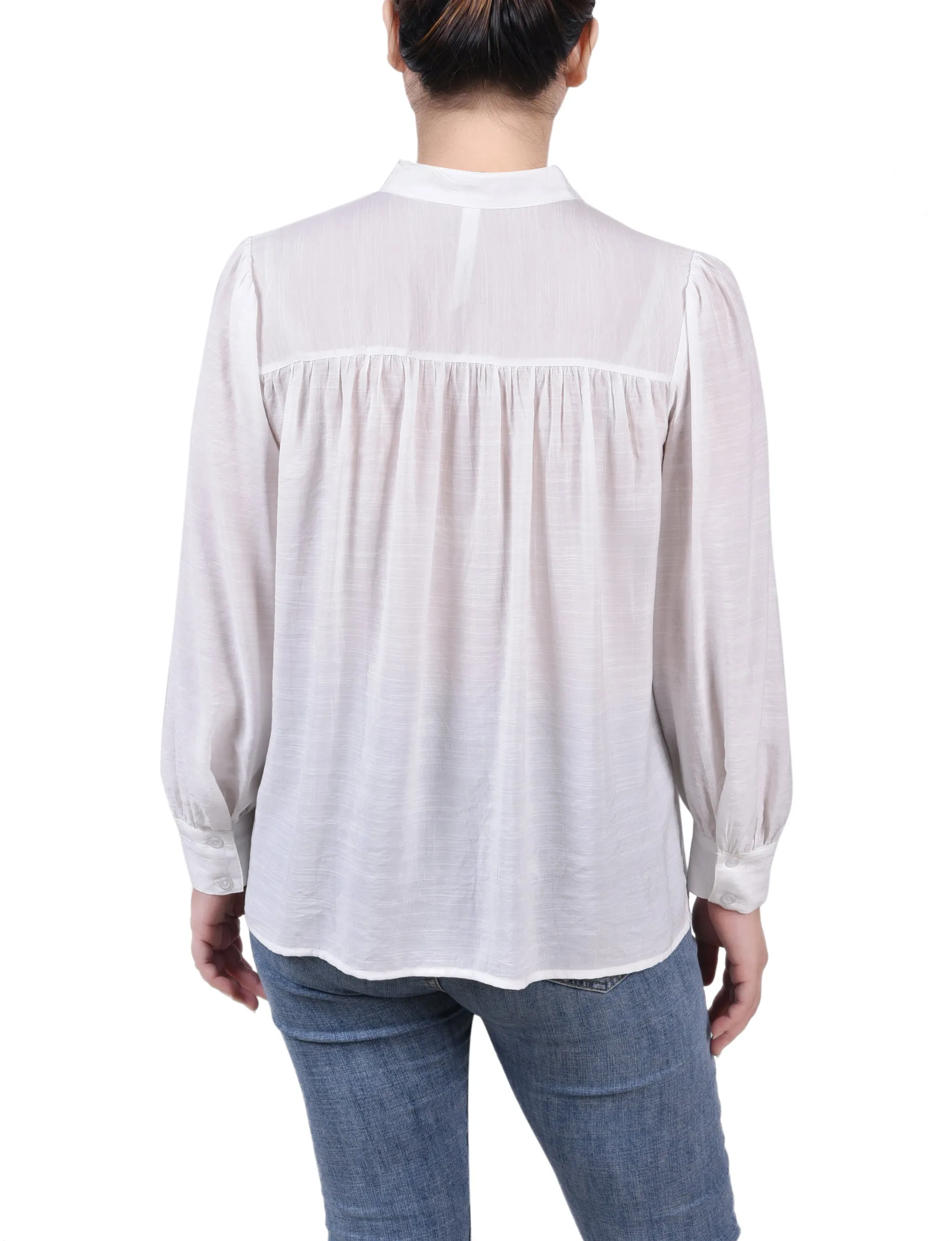 Blouse en Crochet à Manches Longues