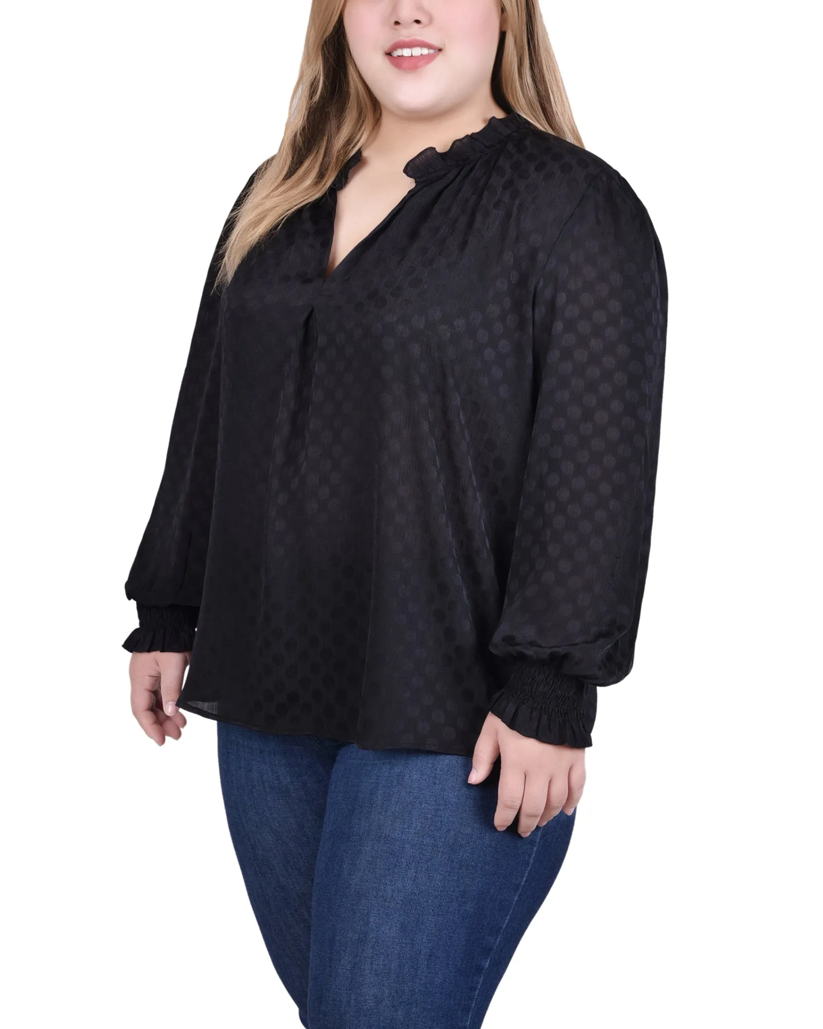 Chemise à manches longues avec poignets froncés