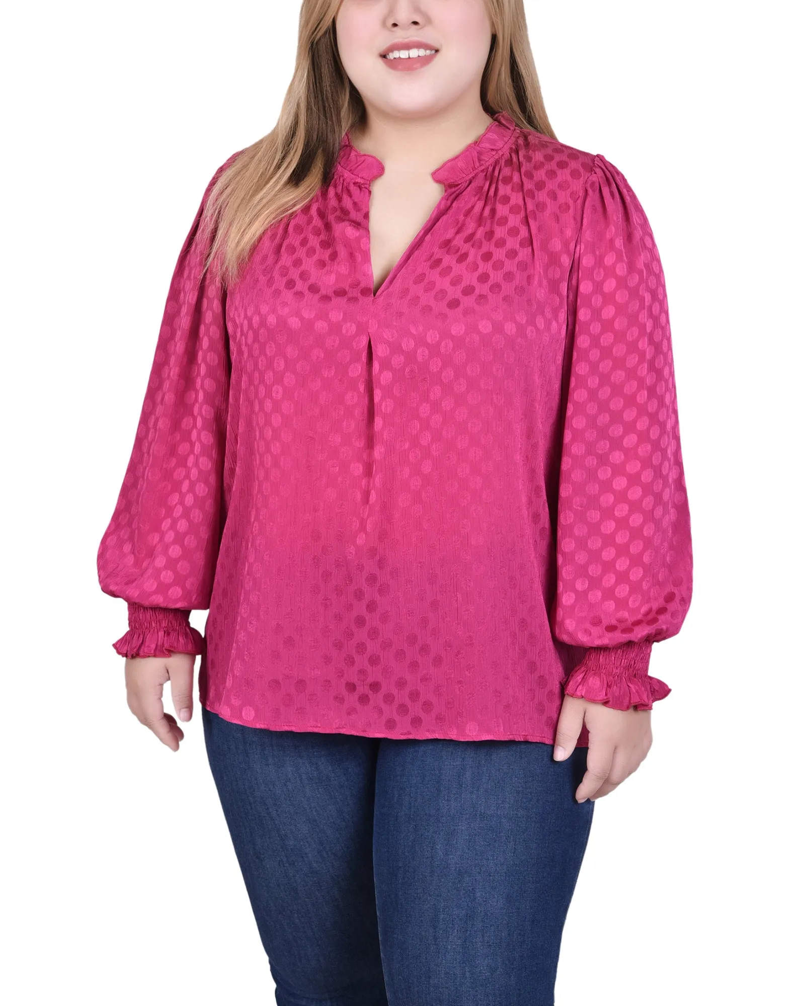 Chemise à manches longues avec poignets froncés