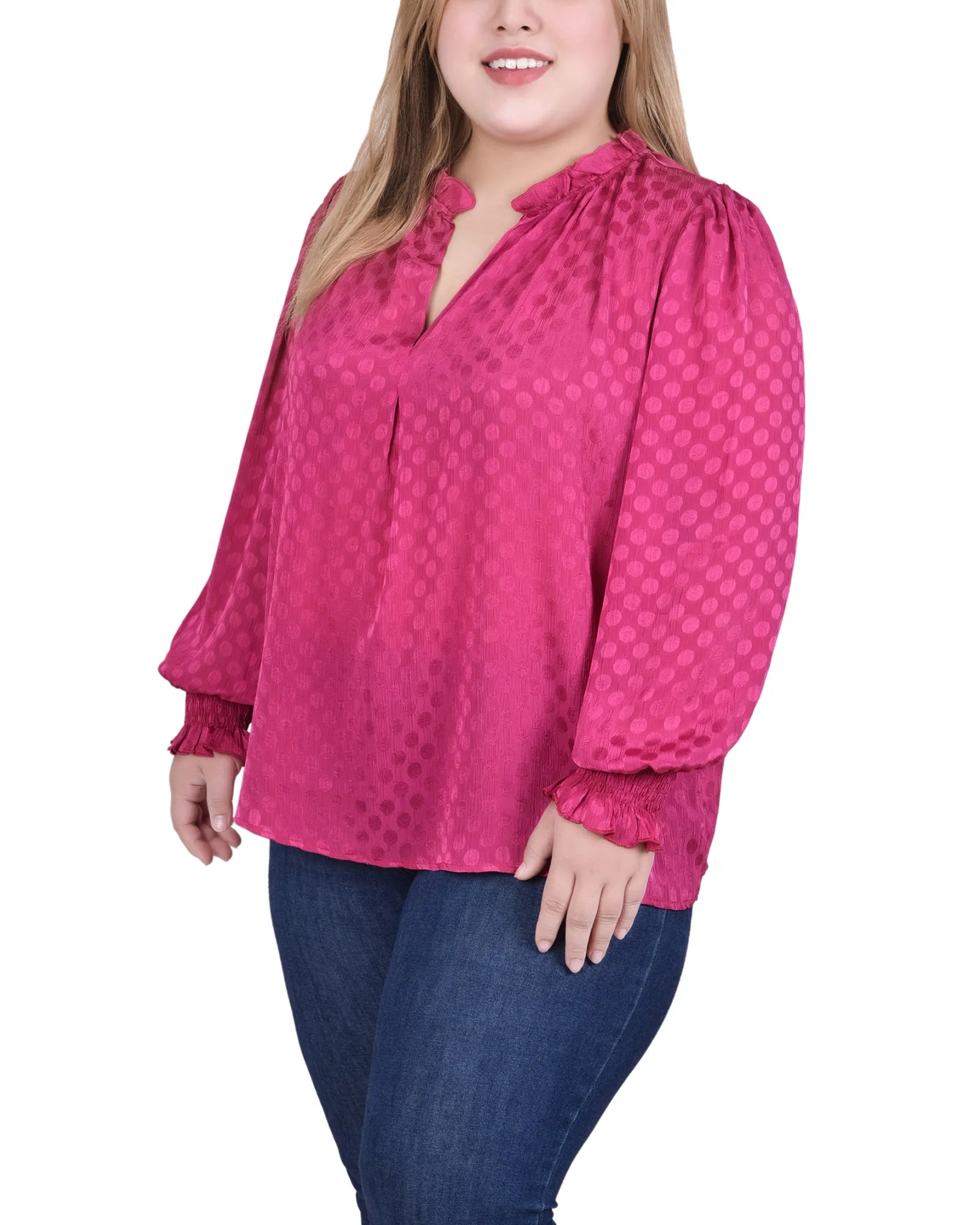 Chemise à manches longues avec poignets froncés