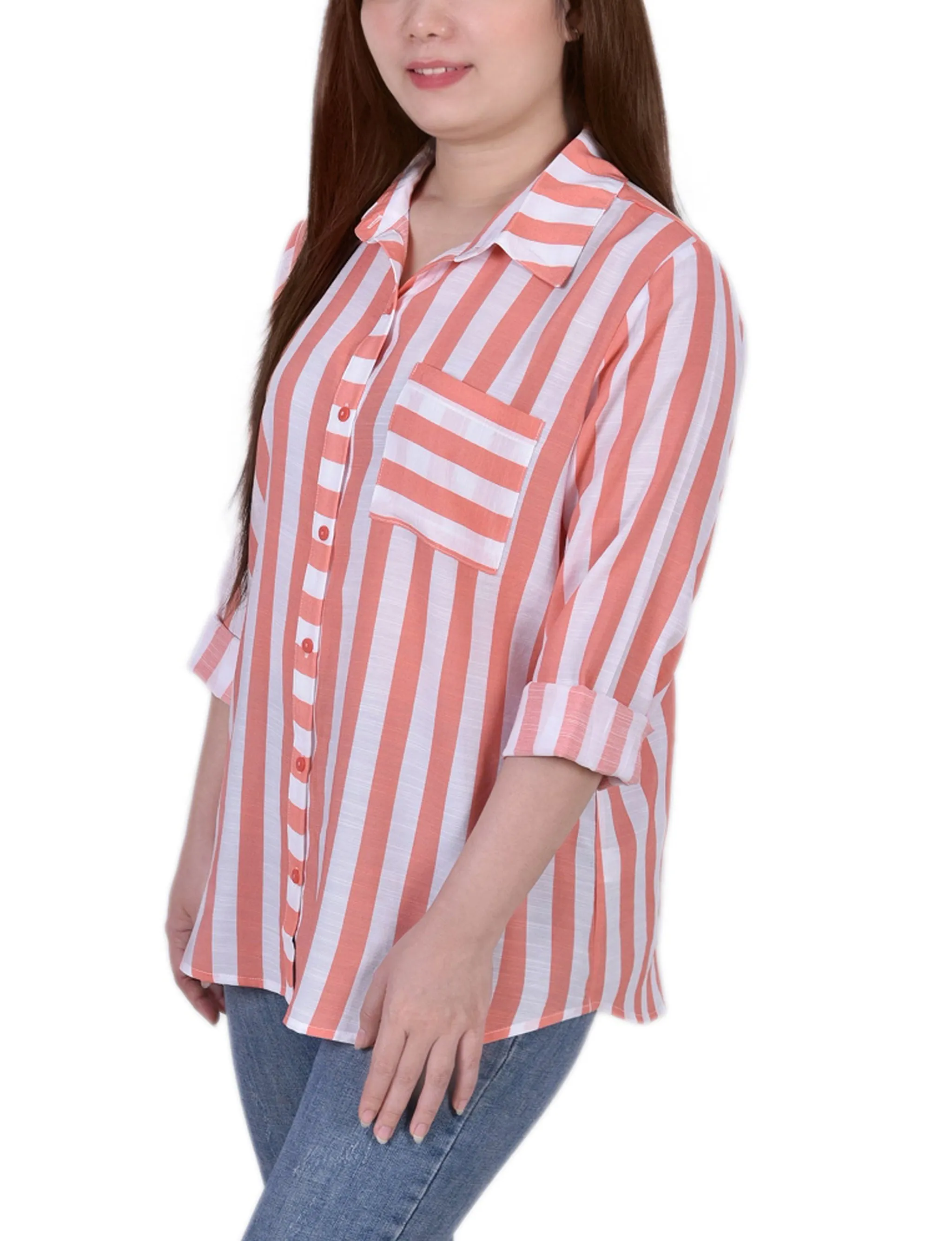 Chemise à manches longues rayée