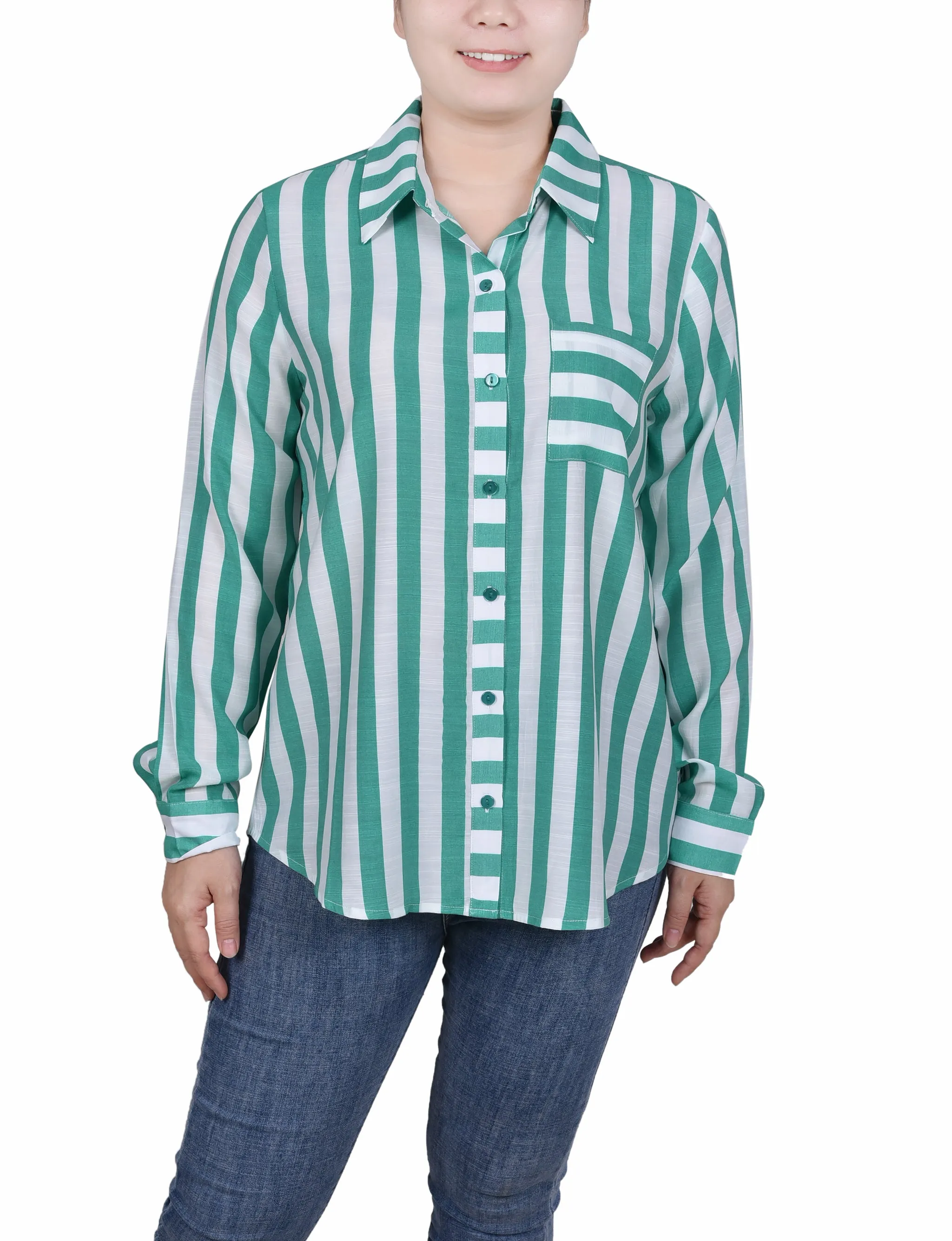 Chemise à manches longues rayée